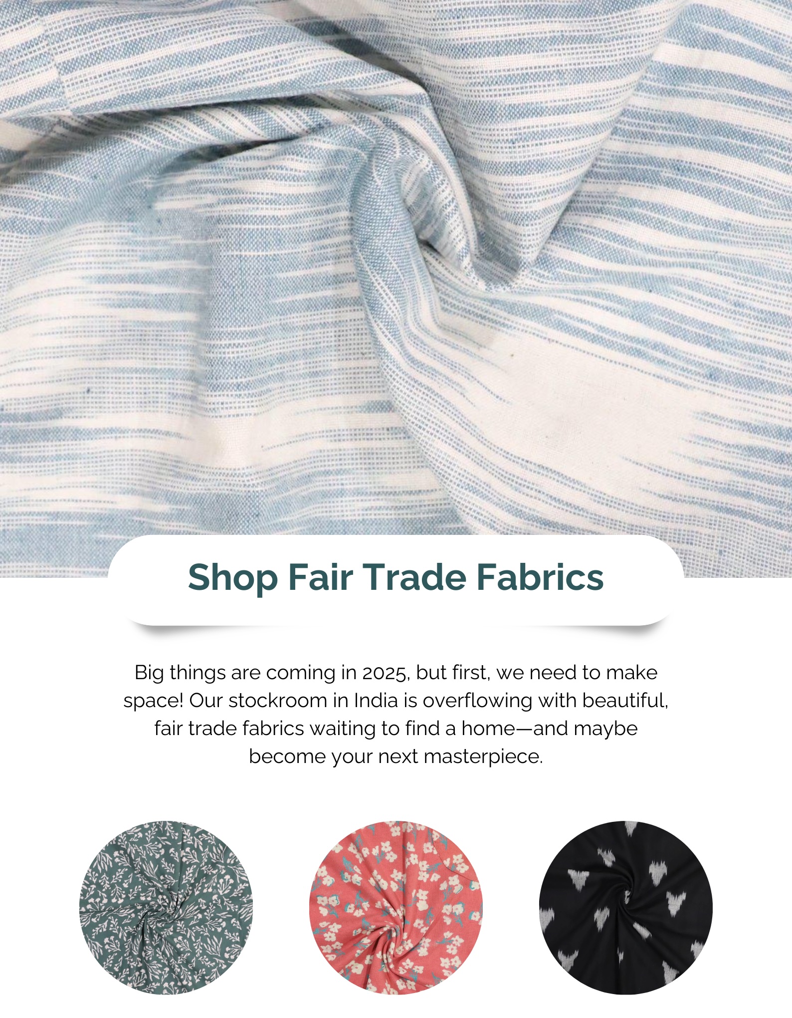 Information and images about Passion Lilie's fair trade fabric sale